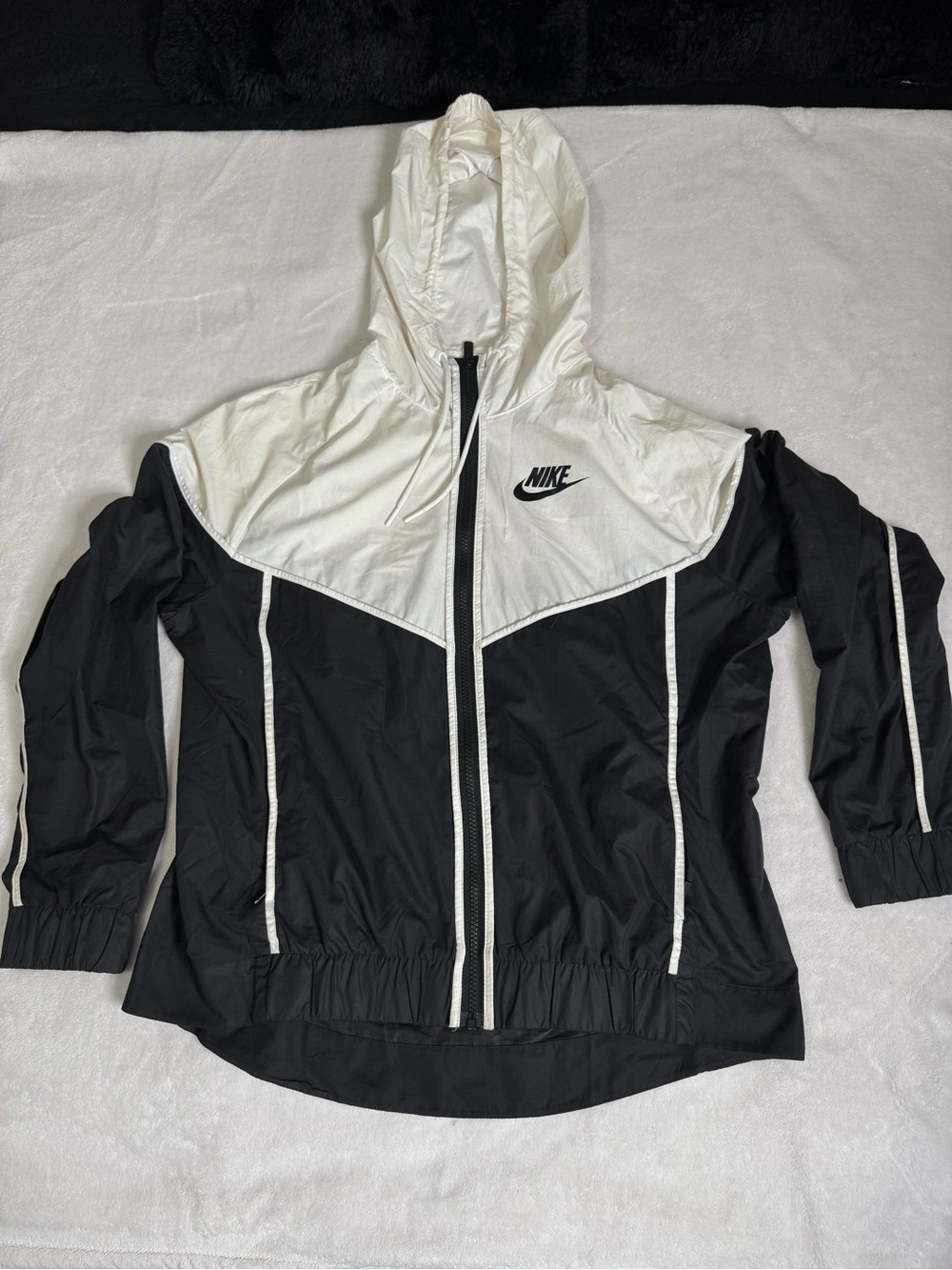 Nike Black & White Zip Up Windbreaker